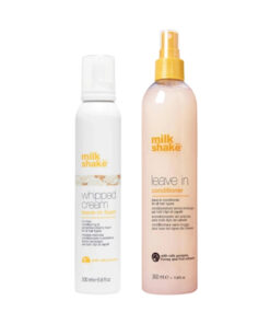 Pachet DUO Balsam spuma leave-in pentru toate tipurile de par Milk Shake Whipped Cream Leave-In, 200 ml MILK SHAKE