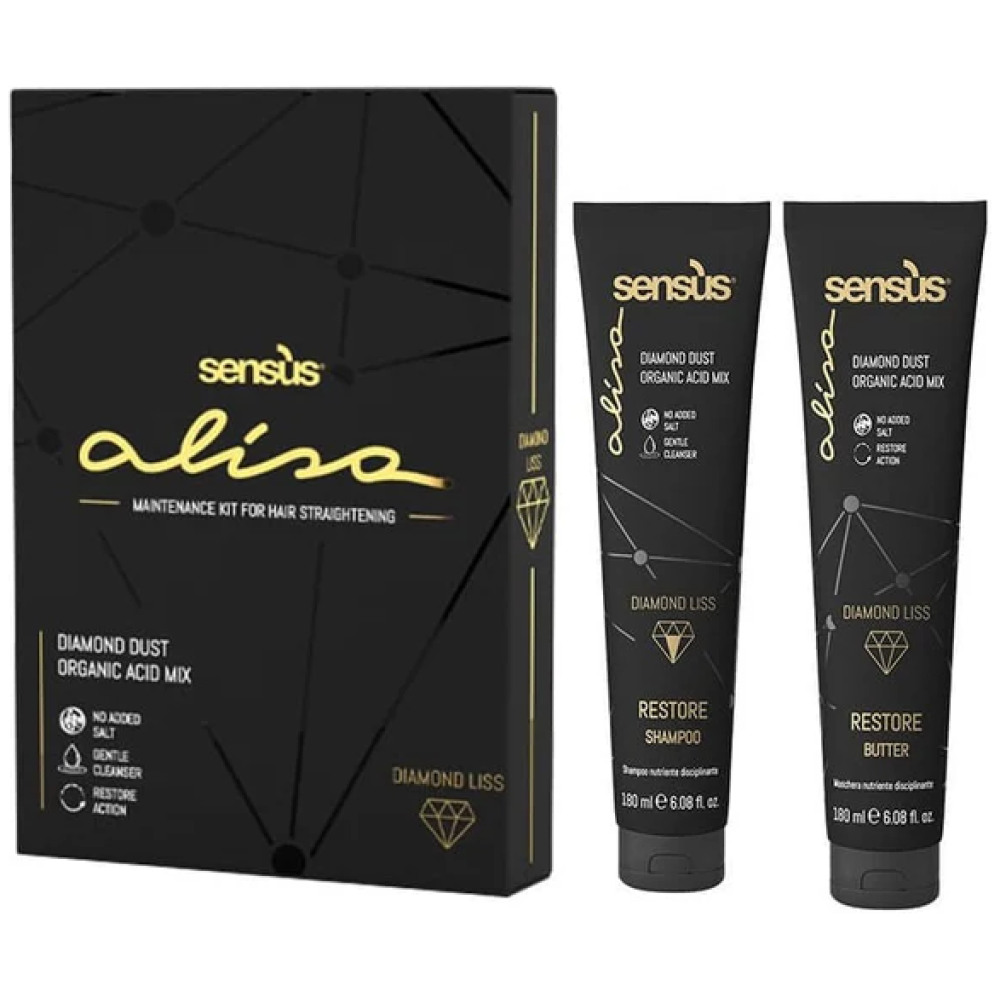 sensus_alisa_diamond_liss_maintenance_kit_restore_shampoo_180ml_restore_butter_180ml_no_tangle