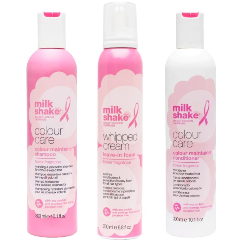 Pachet pentru par vopsit Flower Fragrance - Sampon 300ml, Balsam 300ml, Spuma 200ml