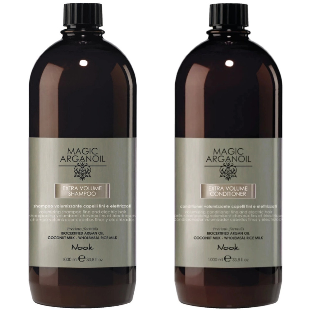 Pachet mare extra volum Magic Argan Oil sampon 1000 ml, balsam 1000 ml