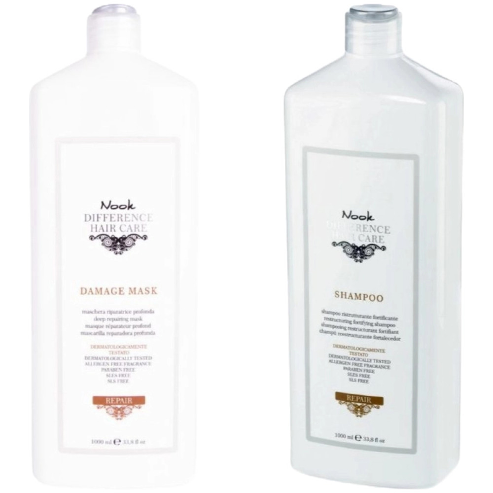 Pachet reconstructie Difference Hair Care Repair - Sampon 1000ml, Masca Damage 1000ml