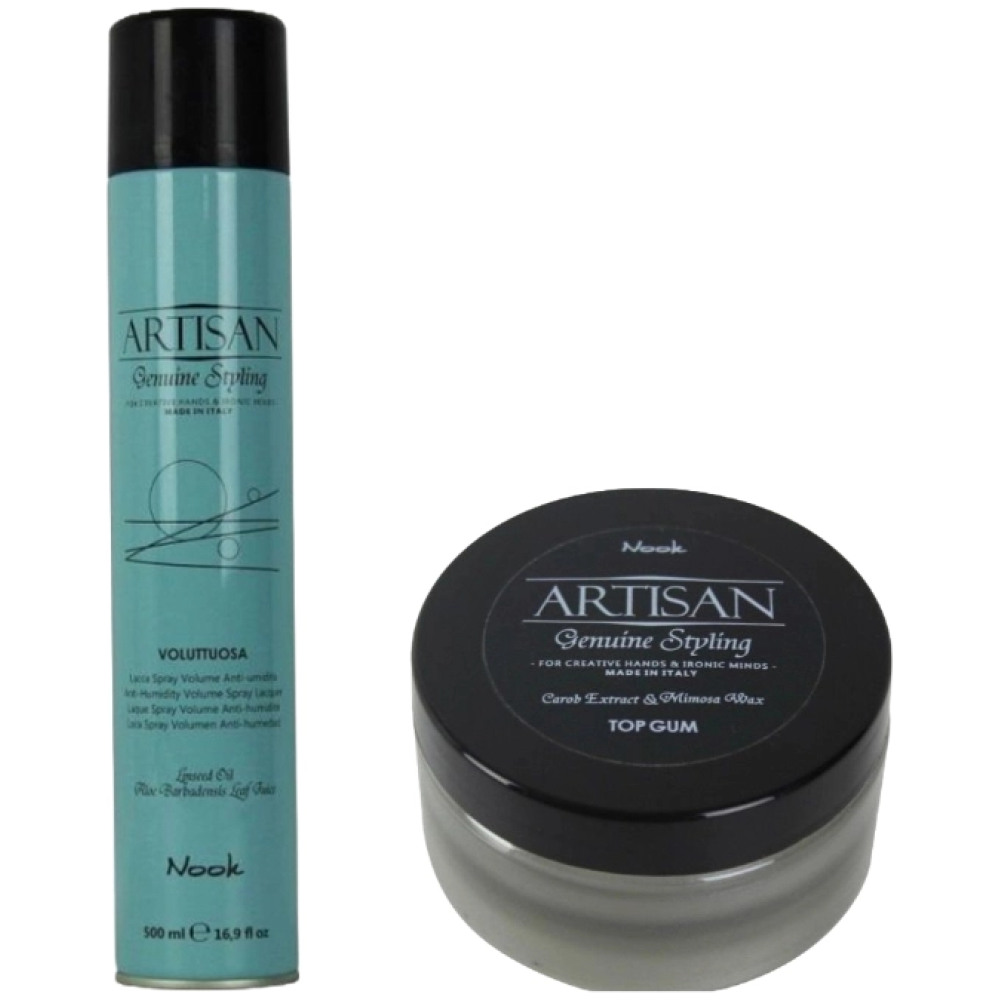 Pachet styling - Fixativ Artisan 500 ml, Ceara Artisan Top Gum 100 ml