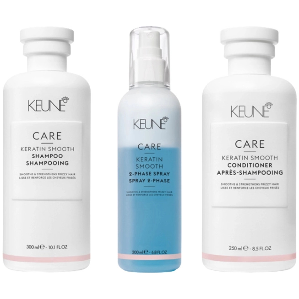 Pachet pentru netezire Care Keratin Smooth - Sampon 300ml, Balsam 250ml, Spray 2-Phase 200ml
