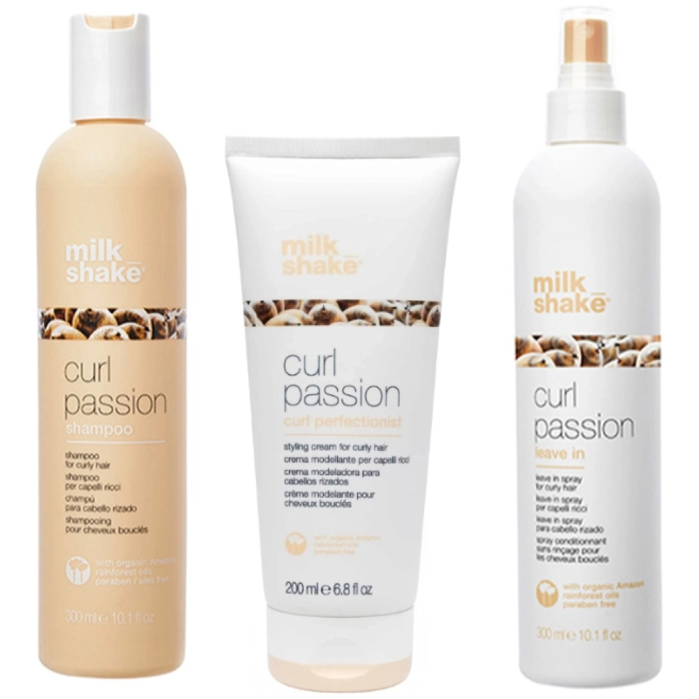 Pachet pentru par cret sau ondulat Curl Passion - Sampon 300ml, Balsam Leave-In 300ml, Crema 200ml