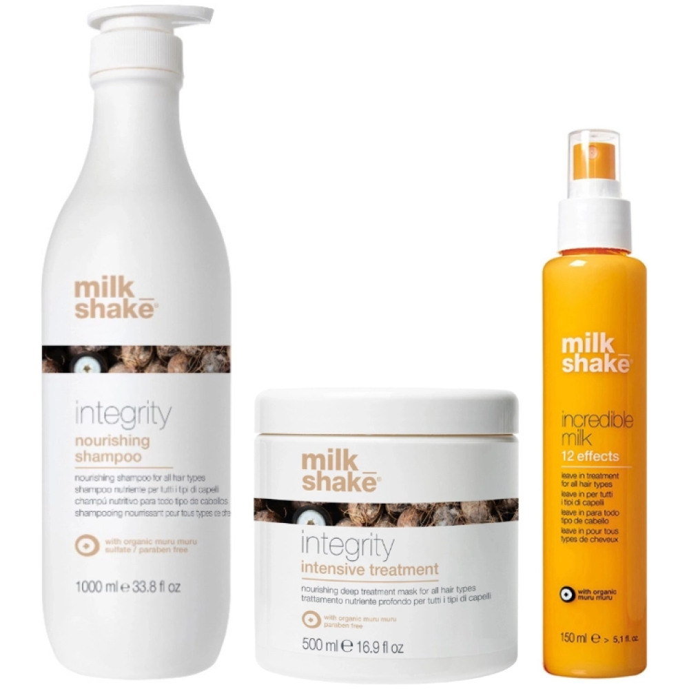 Pachet reparare si hidratare Integrity - Sampon 1000ml, Masca 500ml, Tratament 12 efecte 150ml