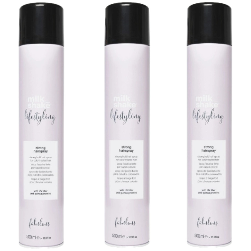 Pachet styling 3 x Fixativ cu fixare puternica Lifestyling LACCA OPEN AIR STRONG 500ml
