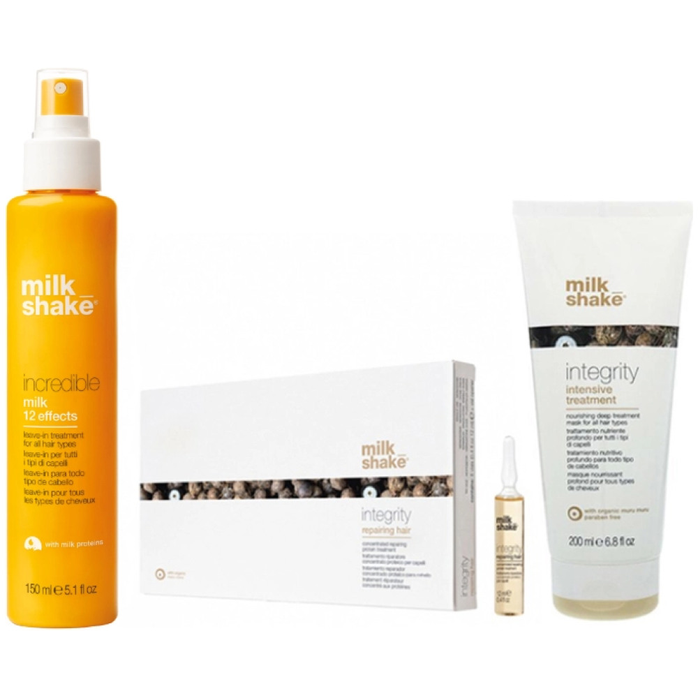 Pachet intens reparator Masca 200 ml, Fiole 8x12 ml, Incredible Milk 150 ml