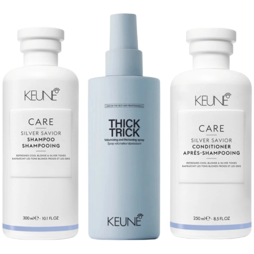 Pachet par blond Care Silver Savior - Sampon 300ml, Balsam 250ml, Protectie termica 200ml