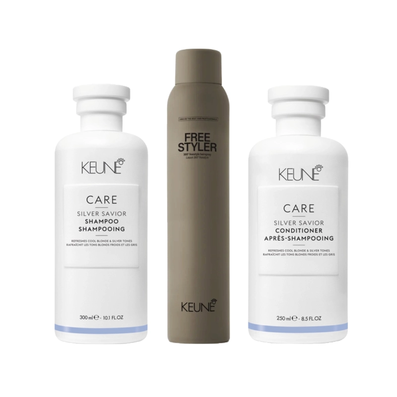 Pachet par blond Care Silver Savior - Sampon 300ml, Balsam 250ml, Spray-ceara 200ml