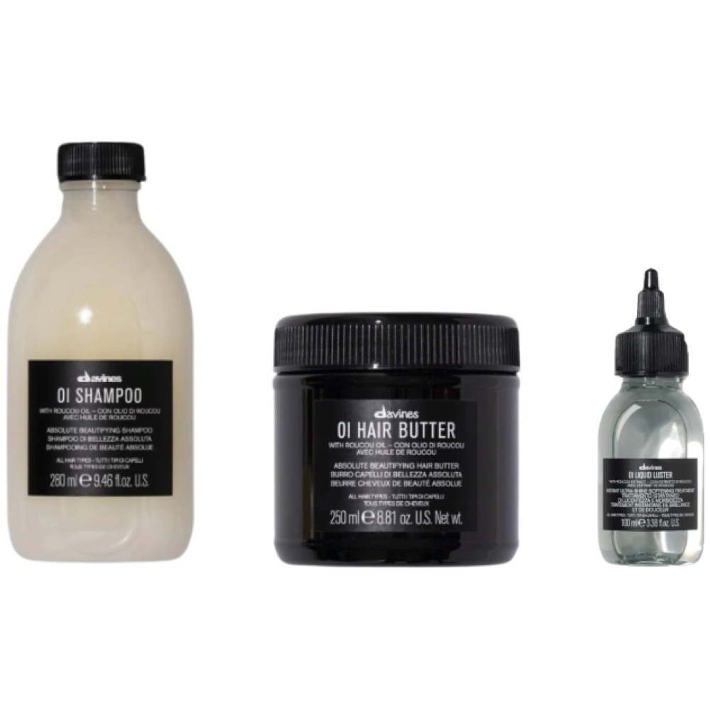 Set pentru hidratarea si netezirea parului OI - Sampon 280ml, Unt de par 250ml, Tratament 100ml