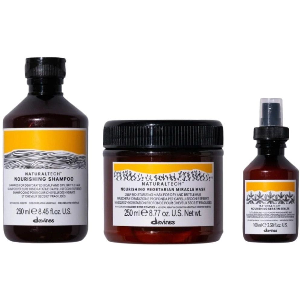 Set pentru parul deteriorat Naturaltech Nourishing - Sampon 250ml, Masca 250ml, Leave-in 100ml