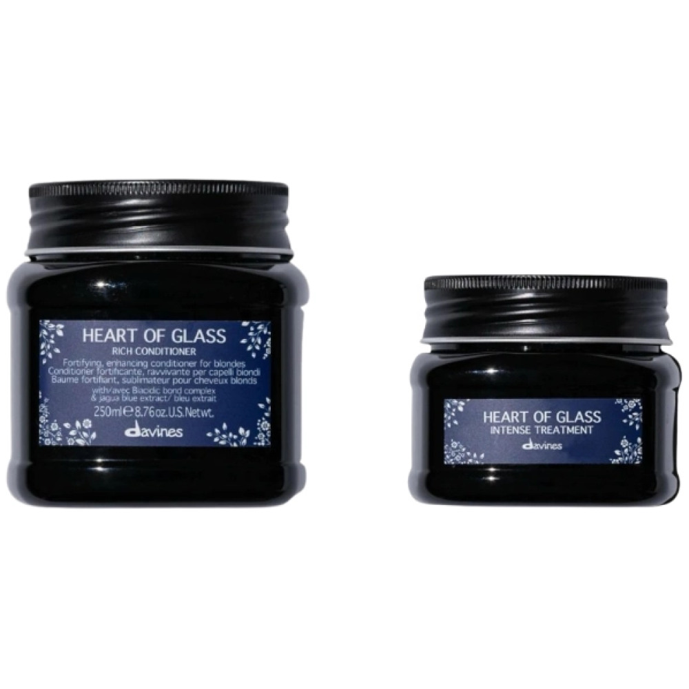 Set de hidratare pentru parul blond Heart of Glass - Balsam 250ml, Tratament 150ml