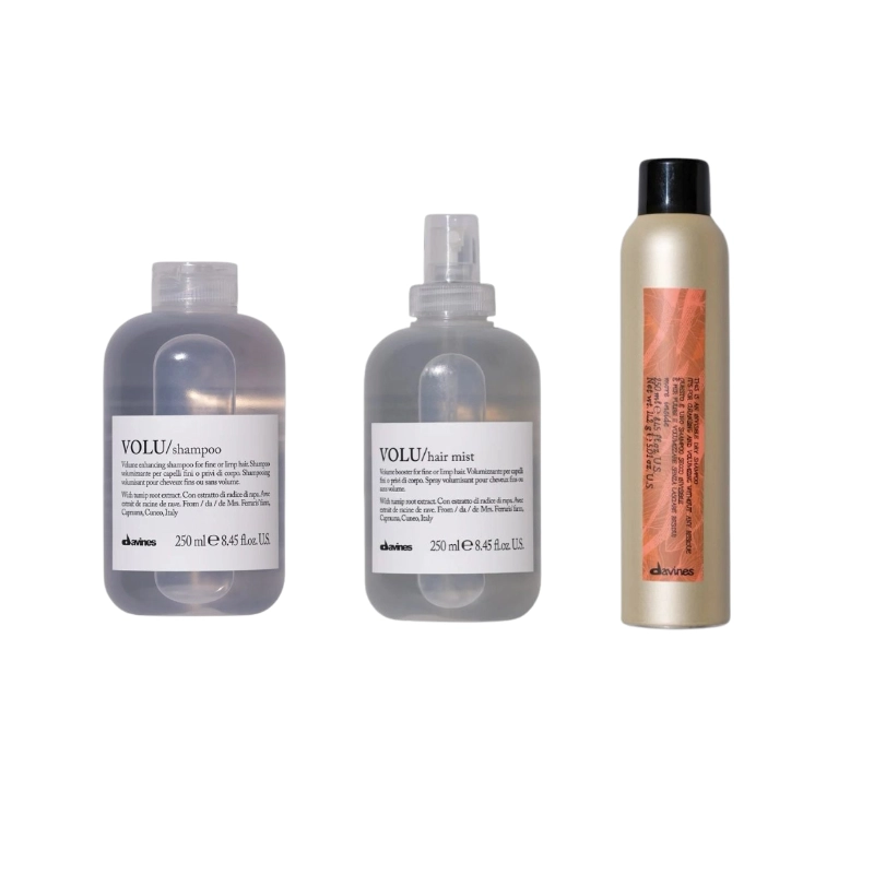 Set pentru volum VOLU - Sampon 250ml, Spray volumizant 250ml, Sampon uscat pentru volum 250ml