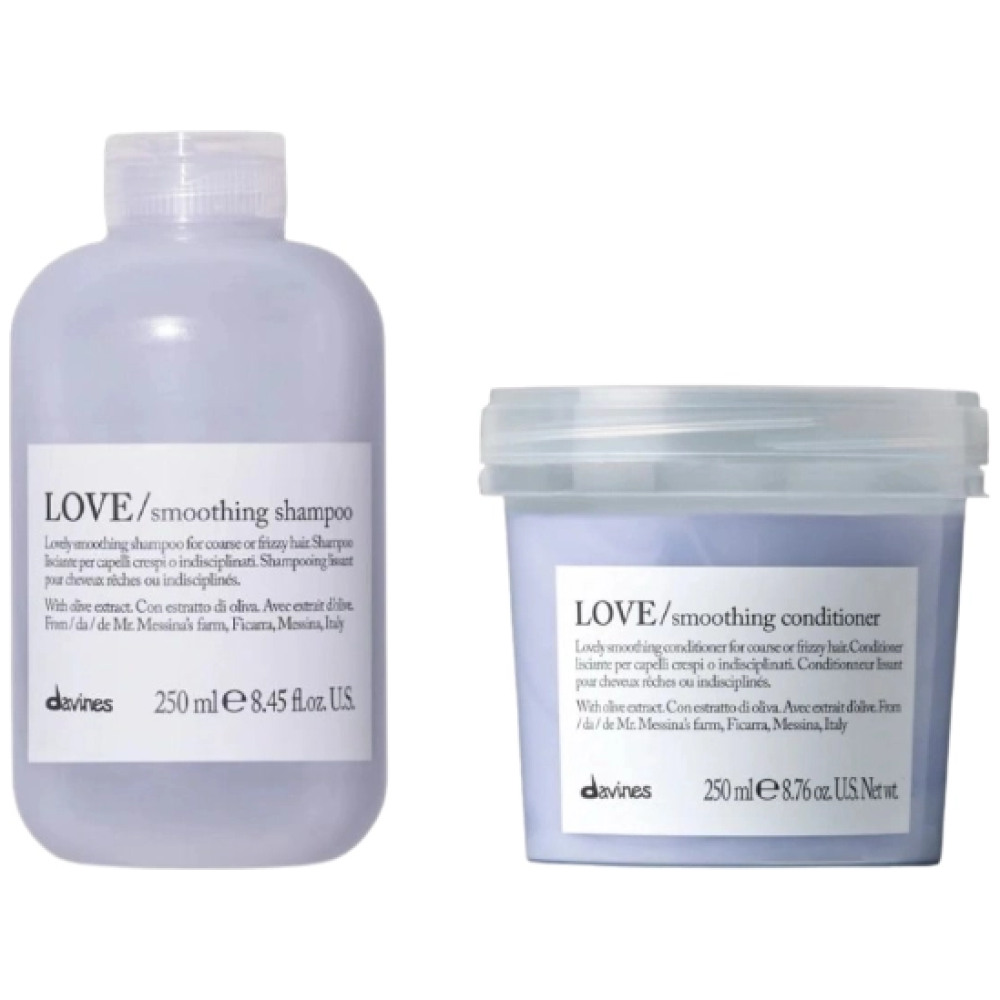 Set pentru netezirea parului rebel LOVE - Sampon 250ml, Balsam 250ml