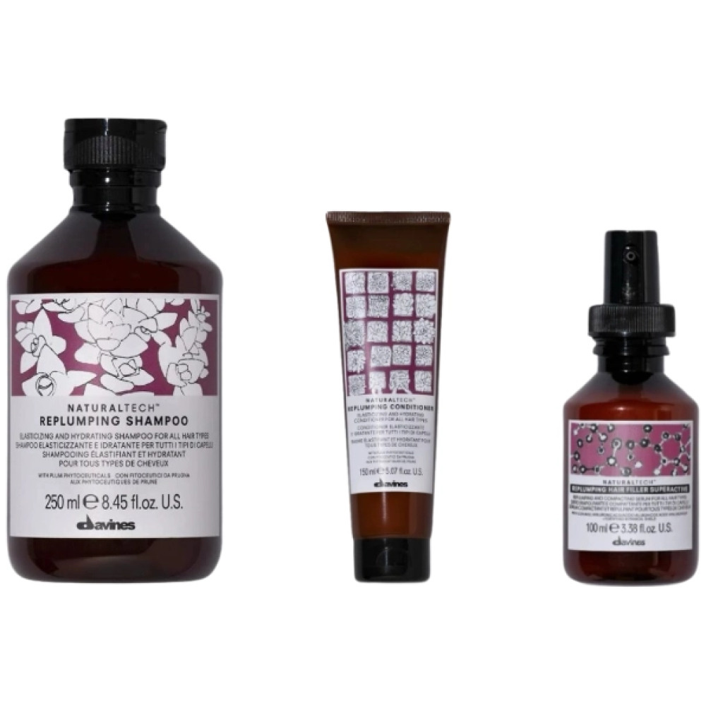 Set reumplere a firului de par Naturaltech Replumping - Sampon 250ml, Balsam 150ml, Tratament 100ml