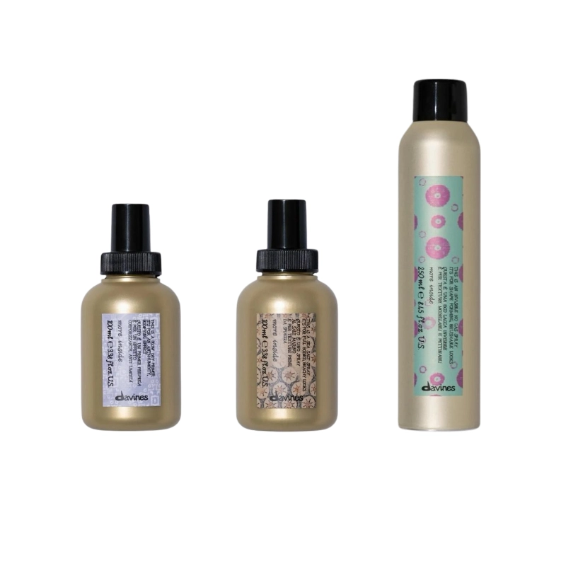 Set styling More Inside - Spray stralucire 100ml, Spray cu sare de mare 100ml, Fixativ 250ml