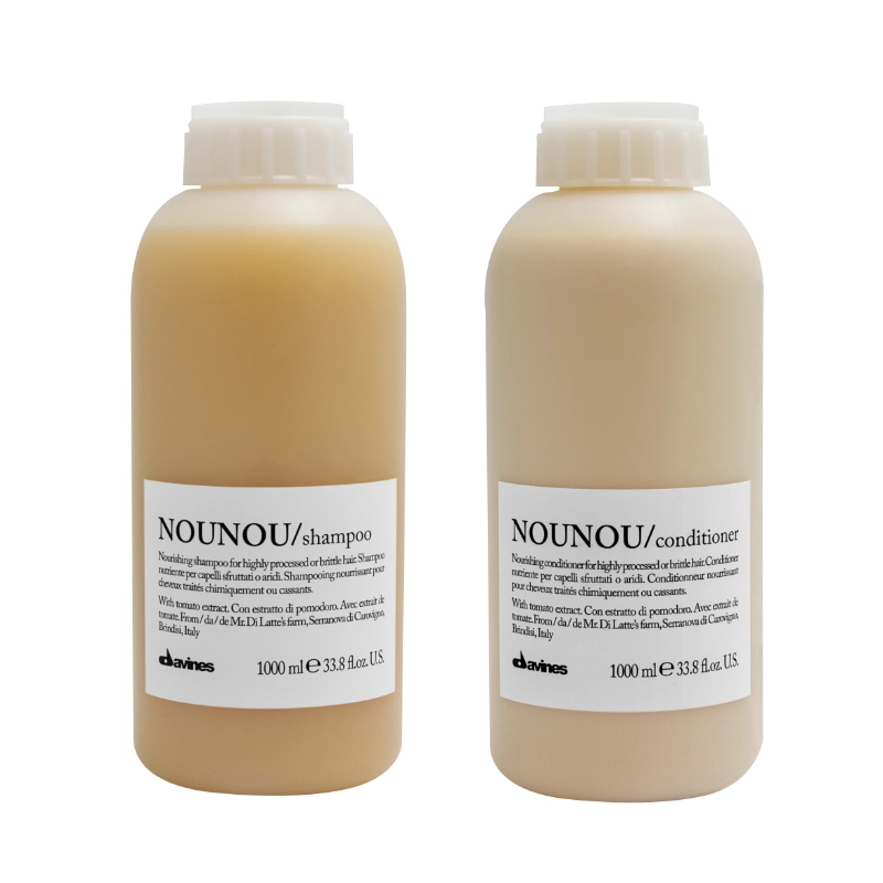 Set de nutritie pentru parul uscat, tratat chimic nounou - sampon 1000ml, balsam 1000ml