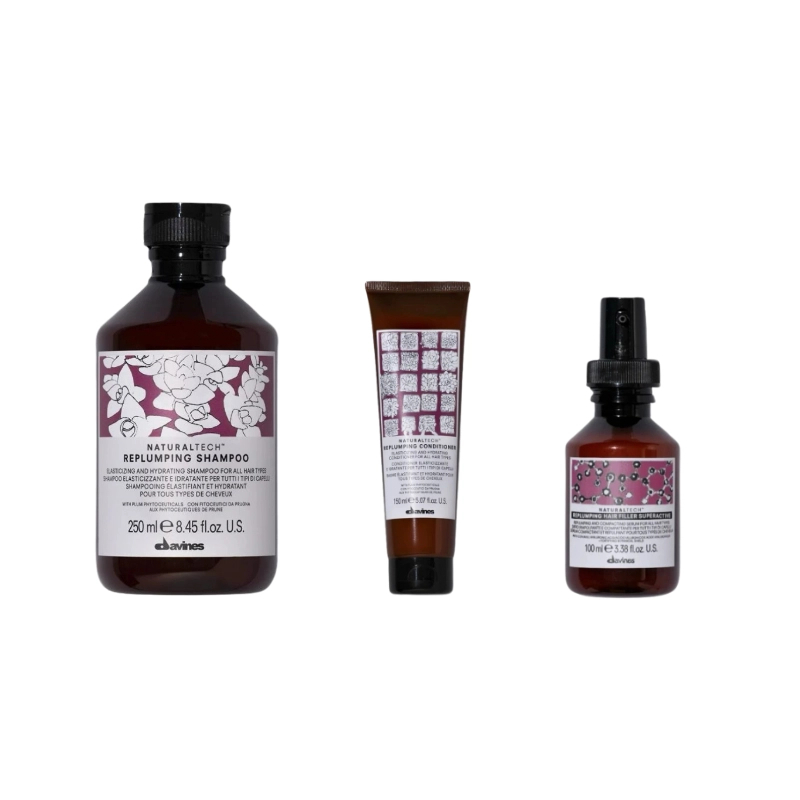 Set reumplere a firului de par naturaltech replumping - sampon 250ml, balsam 150ml, tratament 100ml