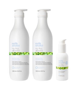 Pachet pentru netezirea parului no frizz allowed - sampon 1000ml, balsam 1000ml, ser 100ml
