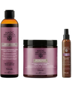 Pachet par vopsit nectar color magic argan oil - sampon 250ml, masca 250ml, booster 150ml