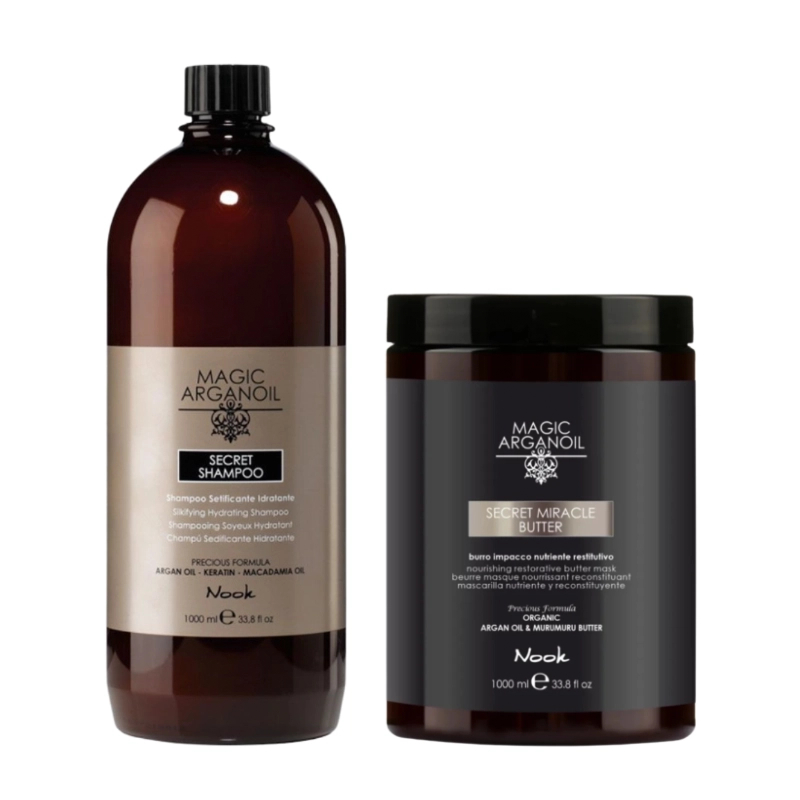 Pachet hidratare secret magic argan oil - sampon 1000ml, unt 1000ml