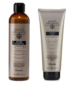 Pachet mic pentru hidratarea parului magic argan oil secret, sampon 250 ml, masca 250 ml